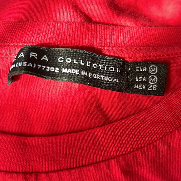 Zara Red Geisha Exotic Tee S/M - Picture 7 of 9
